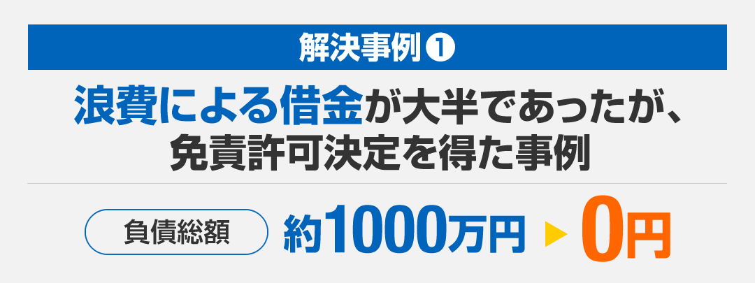 浪費による借金が大半であったが免責許可決定を得た事例